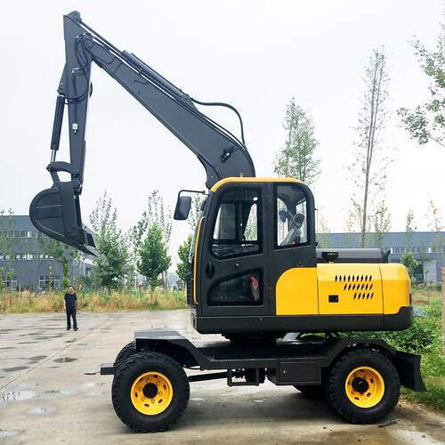 厂家直销新轮式挖挖掘 市全机政建设工程土DFR机 8090轮胎挖掘机