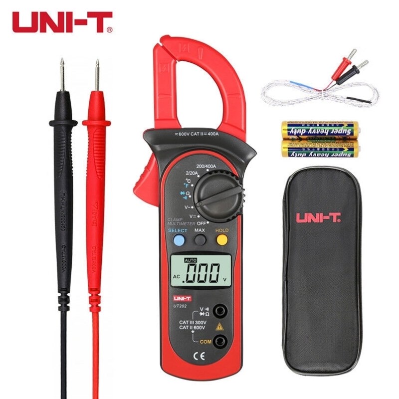 优利德UNI-TUT202钳形表电流表数字万M用表万能表高精度钳流表