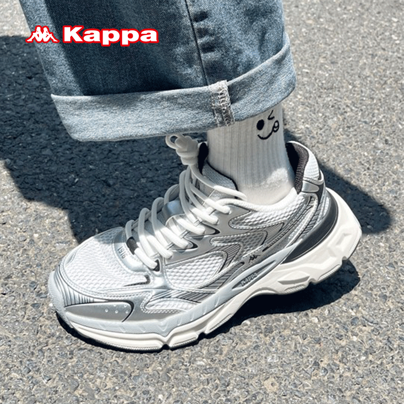 Kappa卡帕银色老爹鞋女2025春季