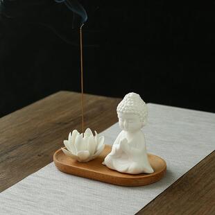陶瓷如来香插 香座线香底座家用香炉禅意香薰炉室内檀香沉香熏炉