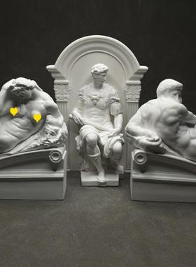 覆古罗马艺术人物雕塑石膏雕像漫射石书架书背艺术桌面酒柜装饰装