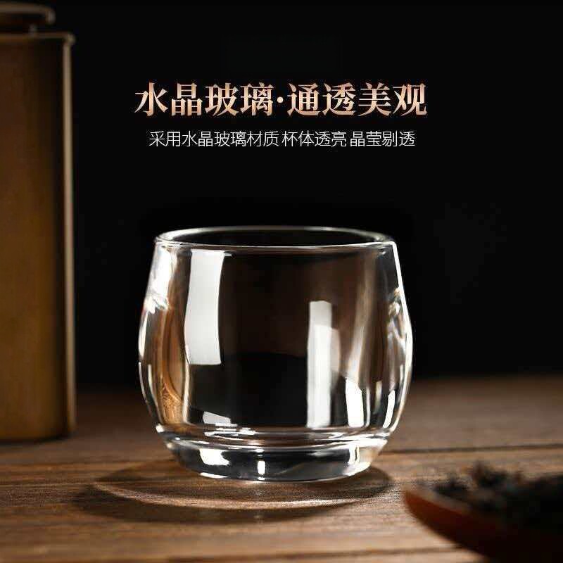无铅加厚耐热水晶玻璃扳指小茶杯图片