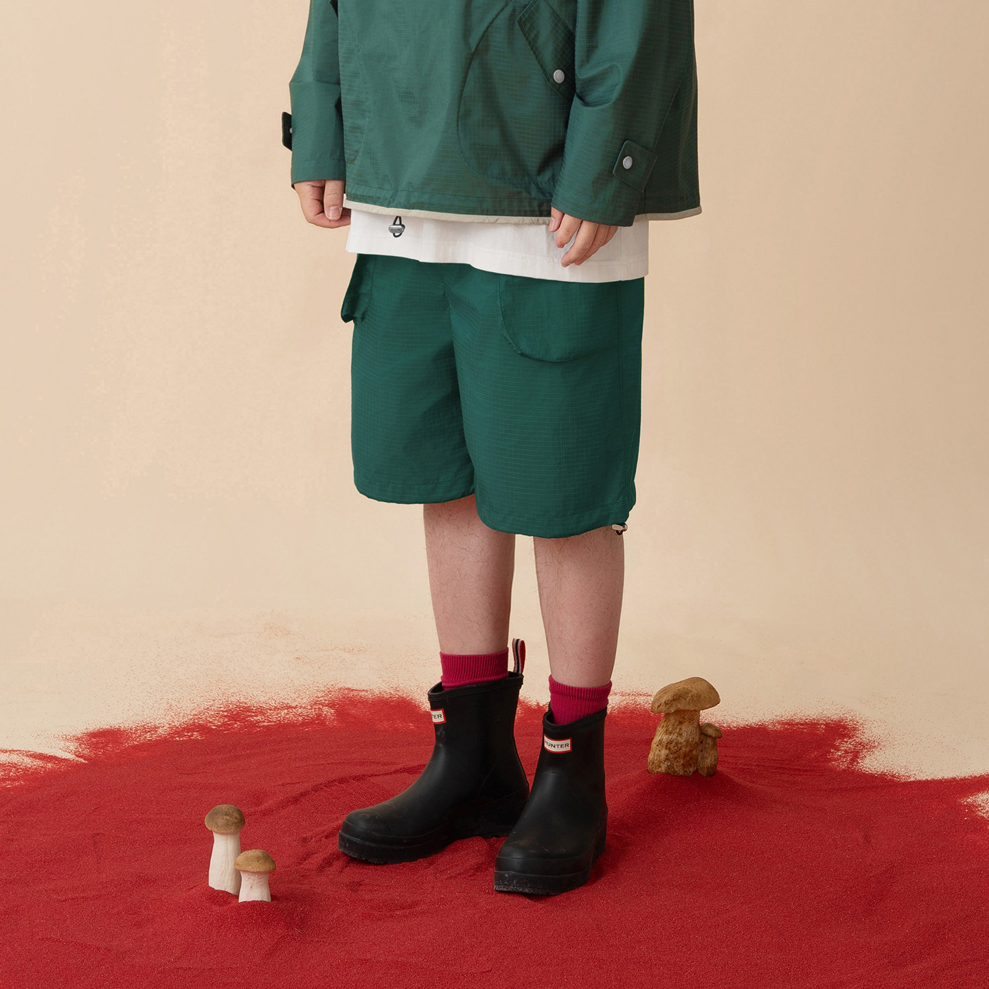 HalfwayHouse2025夏季新款松紧腰休闲直筒裤宽松机能五分短裤男,男装,短裤,淘宝优惠券,粉丝福利购,淘宝优惠卷