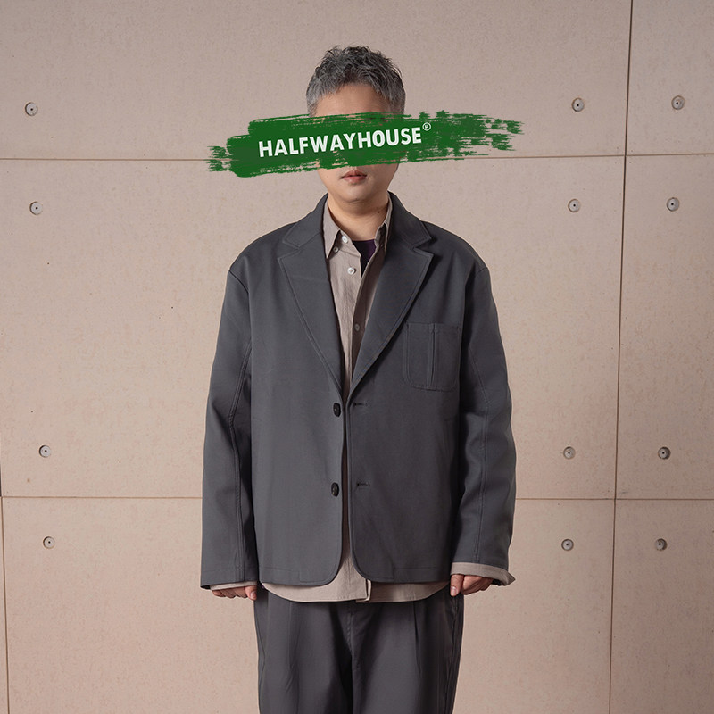 halfwayhouse2025年春季新款落肩休闲西装男重磅时尚简约外套男,男装,休闲西服,淘宝优惠券,粉丝福利购,淘宝优惠卷