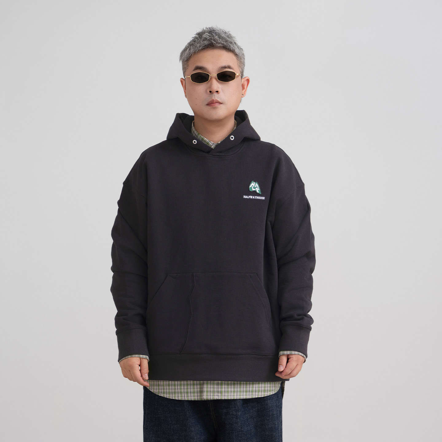 HalfwayHouse2025日系秋季新款宽松连帽简约卫衣百搭休闲中性上衣,男装,卫衣,淘宝优惠券,粉丝福利购,淘宝优惠卷