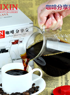 TIXIN/梯信 分享壶 手冲家用煮咖啡壶 耐热玻璃滴滤小可爱壶500ml