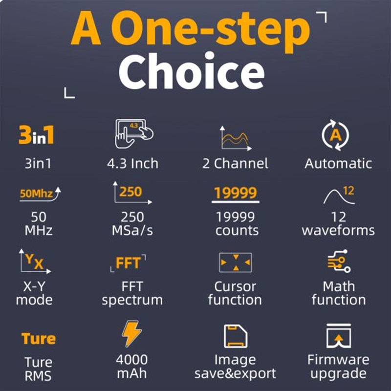 FNIRSI-2C53P双通道平x板数字示波器四位半万用表信号发生器三合