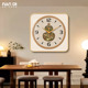 客厅U创意静音时钟 划吉象葫芦钟表挂钟2024新款 中古风饭厅装 饰画