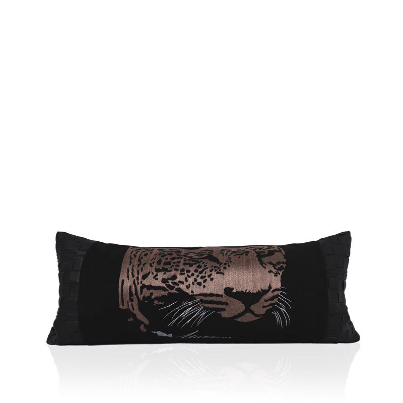 欧式轻奢酒店f高档抱枕沙发客厅靠枕绣花金钱豹子黑金样板间长腰