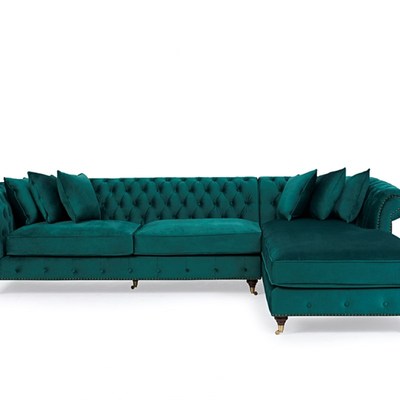 美式轻奢三人贵妃椅组合r美容院美发店别墅区公寓住宅区轻奢拉扣