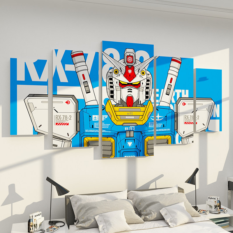 高达机甲机动战士动漫墙贴纸画男孩儿童房间布置S卧室装饰床头改,家居饰品,软装墙贴,淘宝优惠券,粉丝福利购,淘宝优惠卷