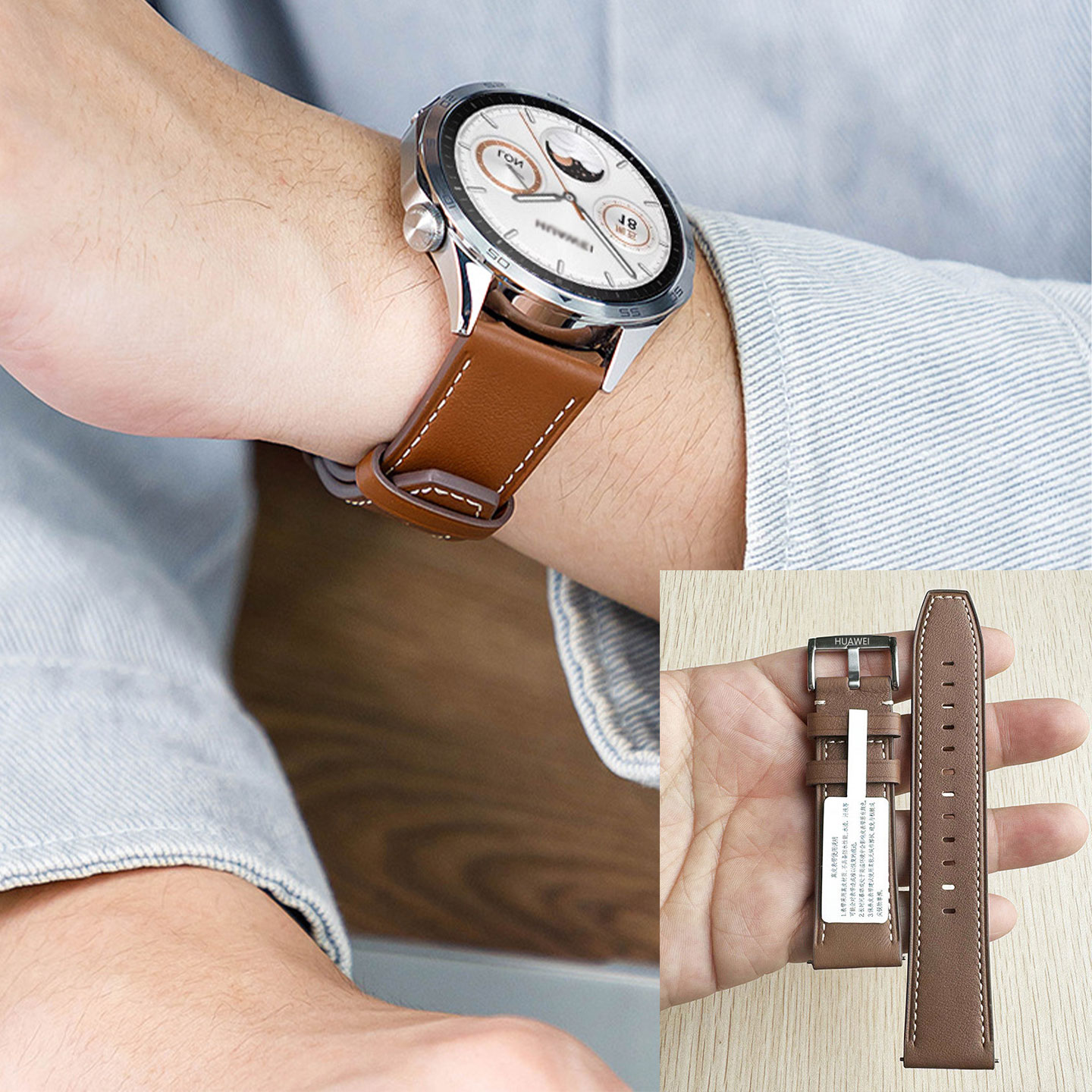 华为GT6原装款watch4/3pro真皮GT4/GT5 冬季buds男女表带18/22mm