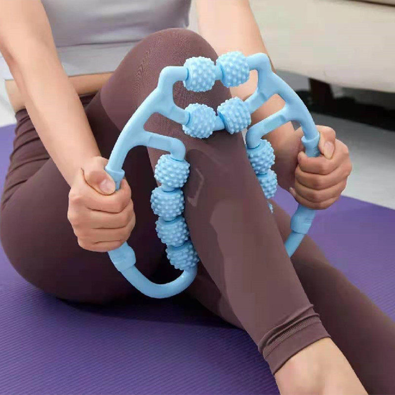 环形夹腿按摩器滚轮泡沫轴腿部肌肉放松健身训练器材家用瘦腿神器