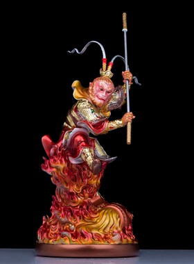 树脂齐天大圣孙悟空n神像座椅斗战胜佛站云金缕彩工艺品桌面摆件