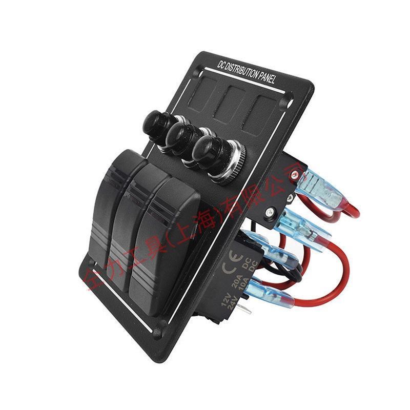 3位船型开关面板k带过载控制面板游艇保护器开关3组合开关面板