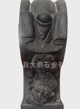 石雕门墩抱鼓石一对青石彷古做旧麒麟小象石狮子R家用门口石鼓石