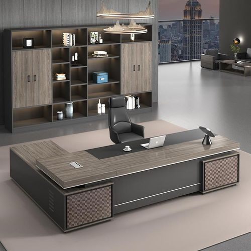 办公桌老现板桌简约代新中式总裁单大班理台经N桌KD099人主管桌椅