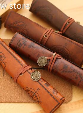 极速VLintage Retro Treascurex Map1 Penil Cases xury Roull Le