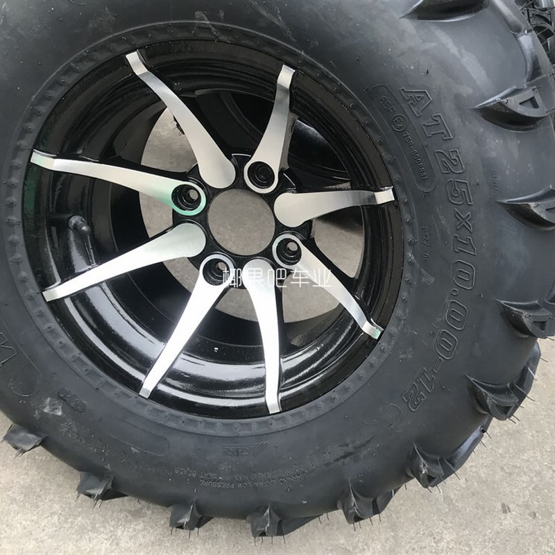 卡丁车配件 沙滩车25X8-12  25X10-12寸火焰花纹U越野轮胎带铝轮