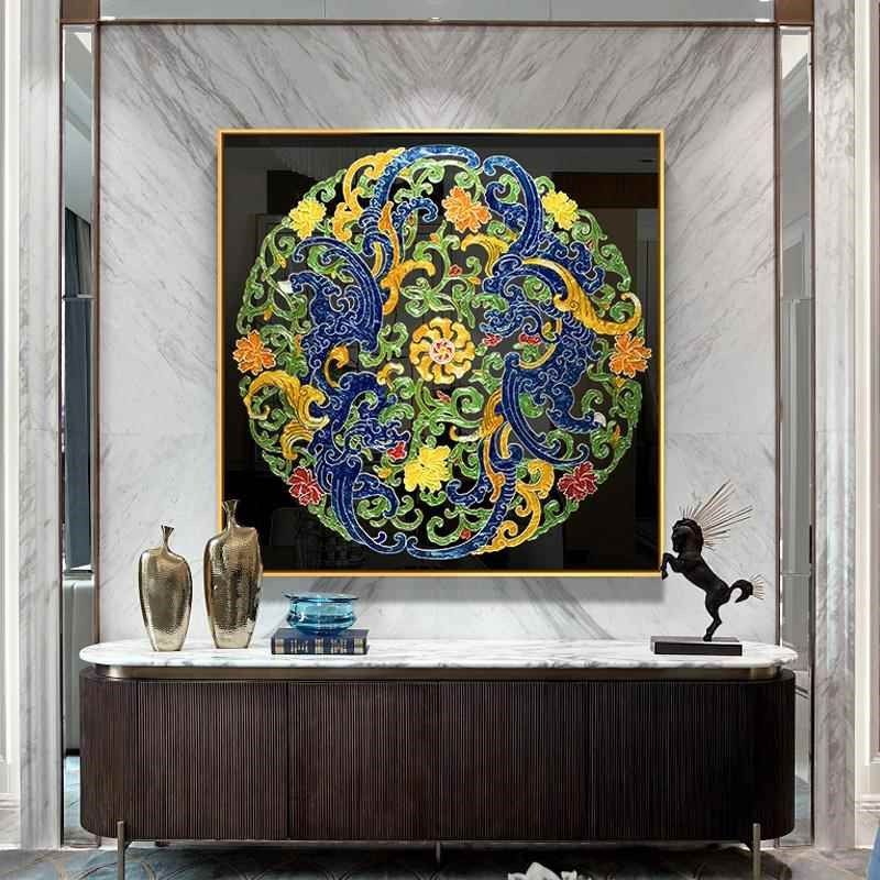 定做新中珐彩装式饰m画入玄过道挂客厅关沙画户发背景福墙壁画增,家居饰品,现代装饰画,淘宝优惠券,粉丝福利购,淘宝优惠卷