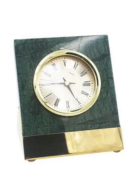 现代北欧简约大理石时钟摆v件美式家居客厅桌面装饰样板房间工艺