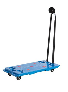 储力乌龟车平板推车塑料搬运s拉货拖车移动蓝色乌龟车带绳575*375