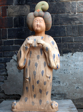 唐三彩陶瓷胖f妞陶俑仿古收藏电视柜仕女摆件家居装饰客厅书房古