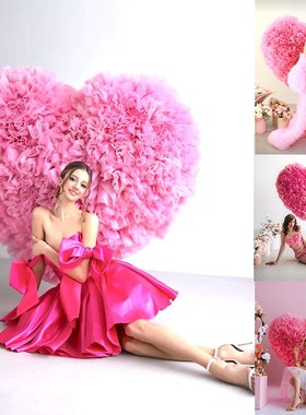 爱心背景板粉色店铺n网红打卡点派对生日装饰拍照道具节日活动布