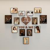 爱心照片墙相框挂墙m组合墙上创意相册客厅沙发背景墙免打孔相片