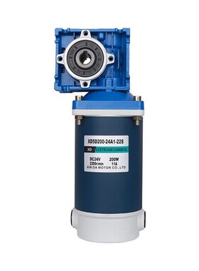 调速电动机200w蜗轮蜗杆24v直流减速电机H扭矩正反转rv30马达12v