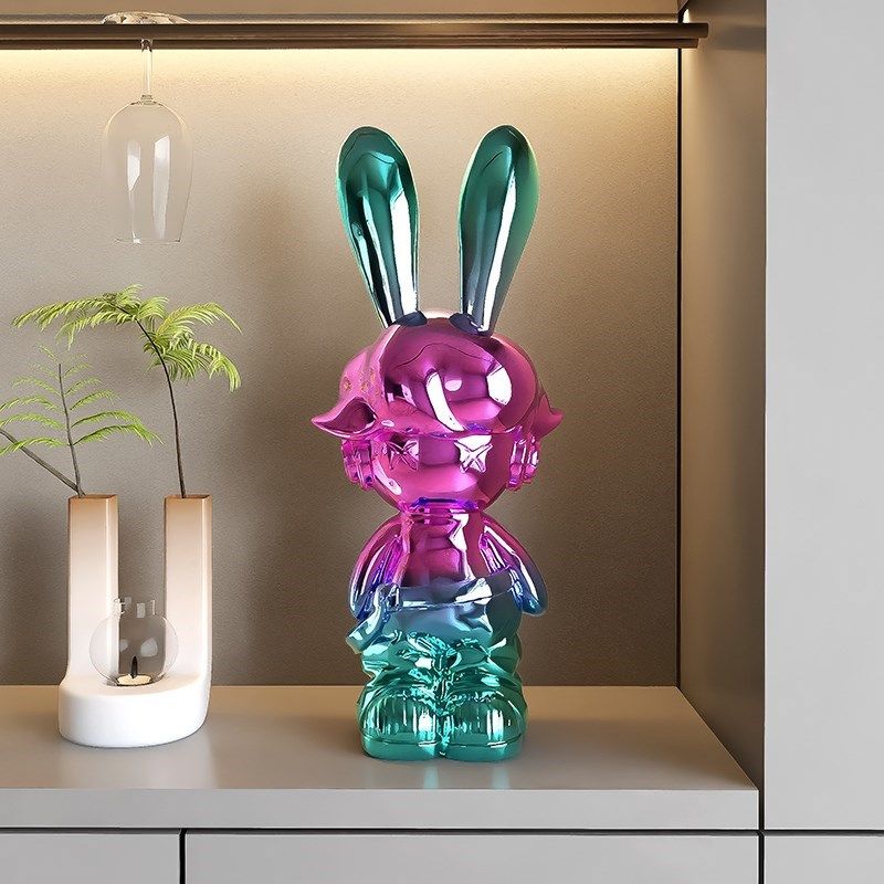 电镀兔子客厅落地摆件q装饰品电视柜沙发旁玄关轻奢Y大气乔迁礼物,家居饰品,落地摆件,淘宝优惠券,粉丝福利购,淘宝优惠卷