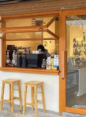 实木门窗咖啡店民宿上下