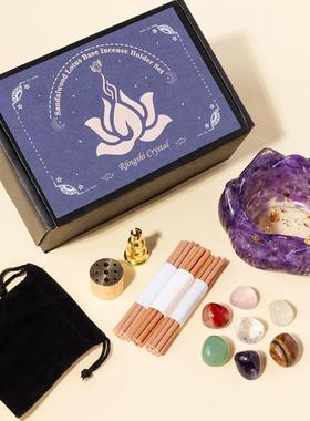 天然水晶原石扩香石香薰炉套装薰衣草香薰炉香薰扩香石香薰炉套装