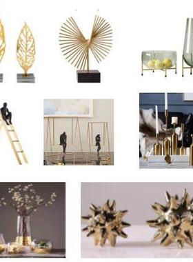 北欧客厅创意现代简约轻奢酒柜家居摆件组合套装