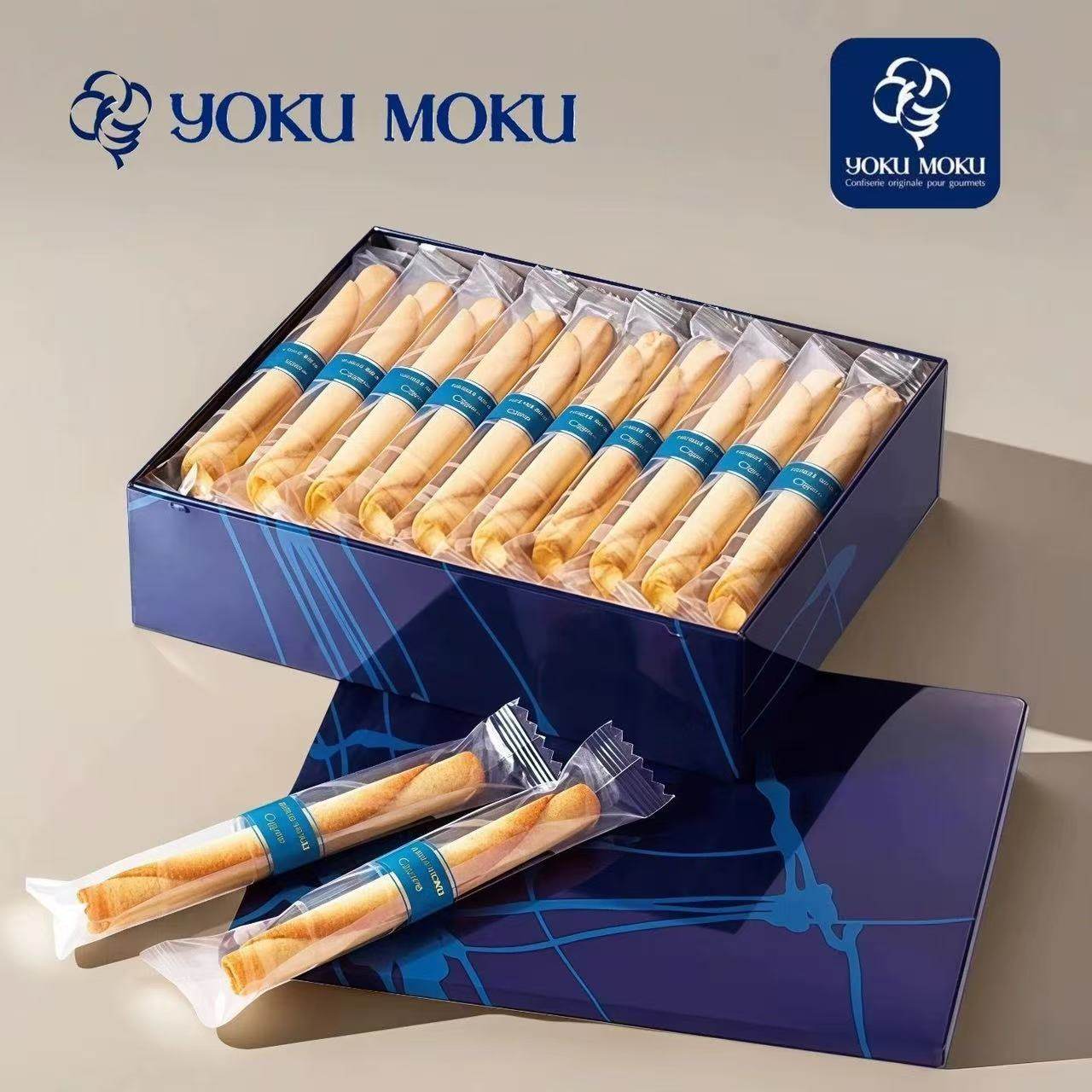 日本YOKUMOKU蛋卷手工黄油雪茄新年圣诞伴手礼盒夹心饼干进口零食