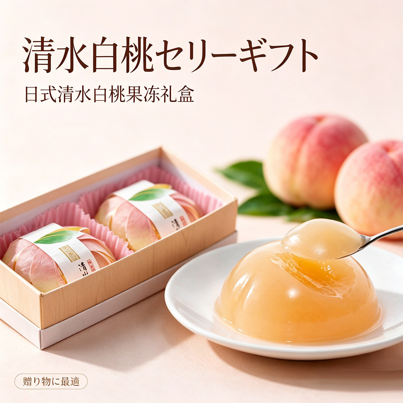 日本原装进口清水白桃果冻礼盒图片