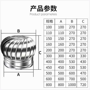 无动力风机110j管风帽风球屋顶通风器大棚养殖场猪舍烟道排气换气