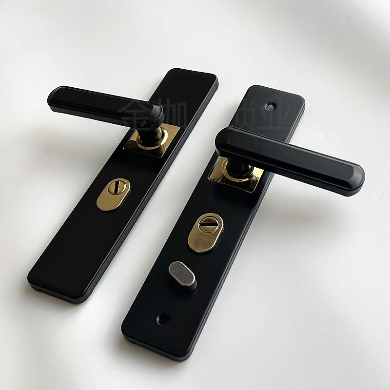 防盗门拉手锁e具标准孔距黑金门锁铝合金大门锁包邮锁老款入户门