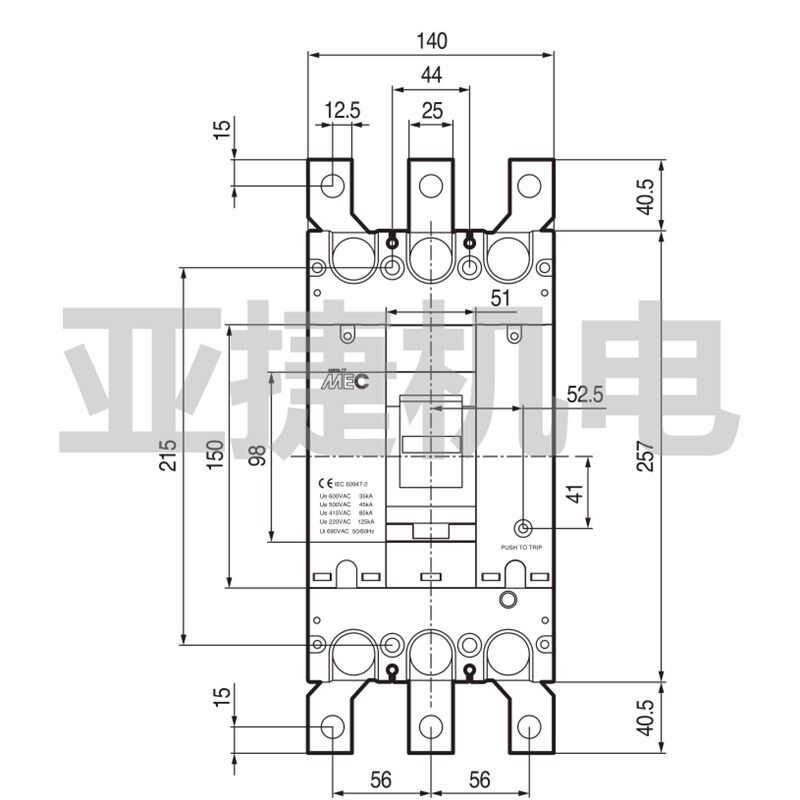 原装 LS MEC三相380V塑壳断路器3P空开 ABS403B 300A 350A 400A