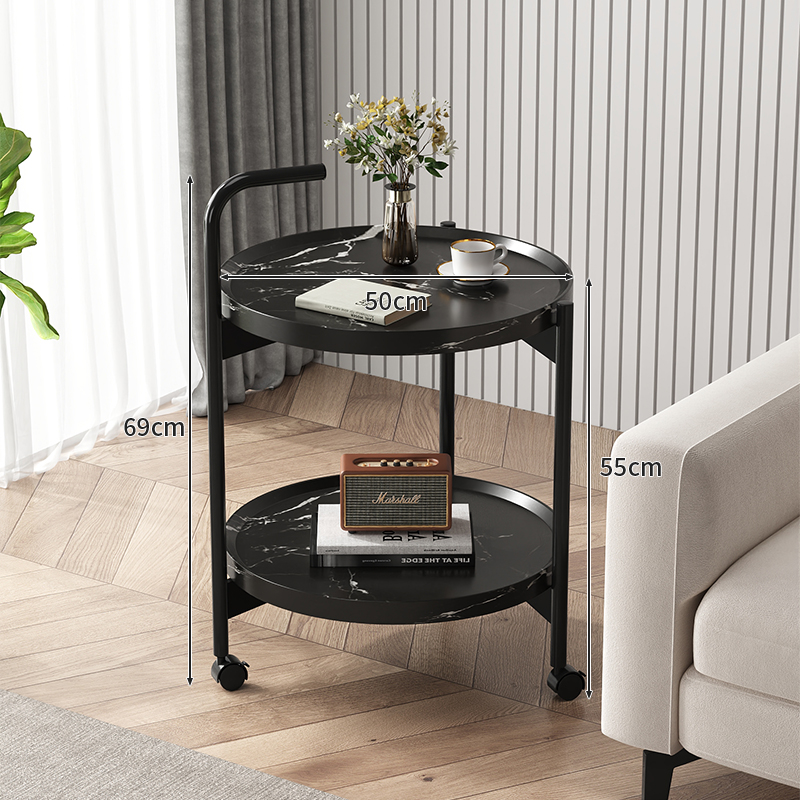 可移动茶几沙发边几小推车家用带轮餐车置物架客T厅简易角几小桌