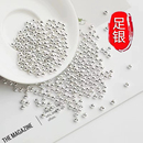 999足银珠子散珠圆光珠diy配件银饰手链串珠饰品隔珠纯银隔珠编绳