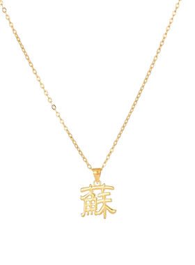 潮典S925纯银百家姓项链女2026年高级感新中式汉字姓氏吊坠锁骨链