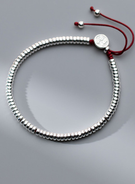 S925纯银平安喜乐盘缠手链