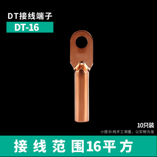 伊莱科 紫铜接线端子DT-25平方电缆铜鼻子 闭口堵油线耳10只