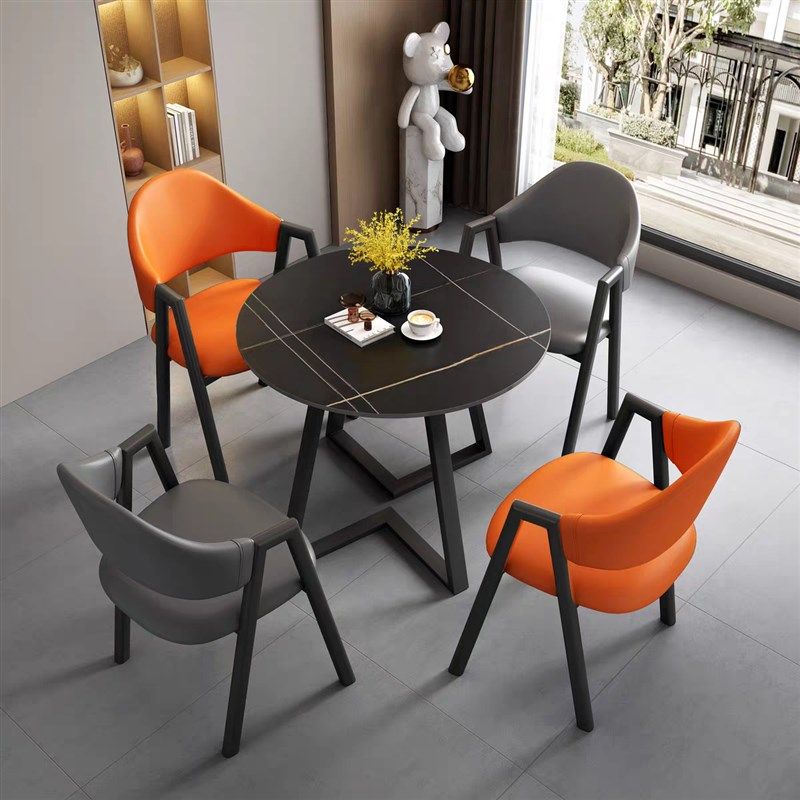 商务轻奢谈判休闲小圆桌岩板洽谈桌椅组合办公室简约会客接待餐桌,个性定制/设计服务/DIY,明信片定制,淘宝优惠券,粉丝福利购,淘宝优惠卷