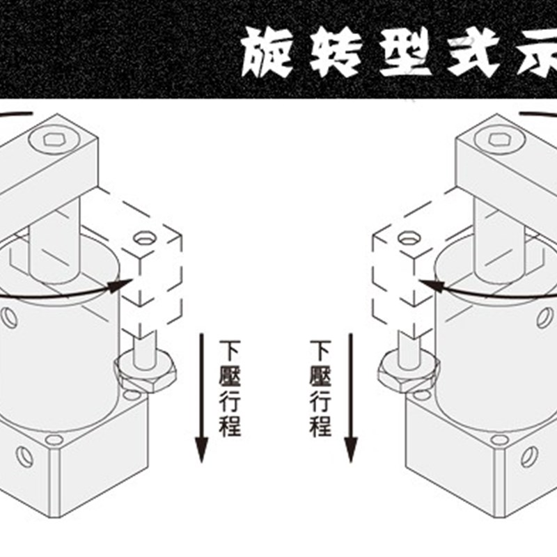 SRC夹紧气缸 机床气动夹具25/32/40/50/63转角90度旋转压紧