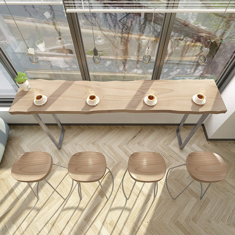 北欧实木吧台桌简约现代 家用靠墙窄桌高脚桌 奶茶店吧台桌椅组合,个性定制/设计服务/DIY,明信片定制,淘宝优惠券,粉丝福利购,淘宝优惠卷