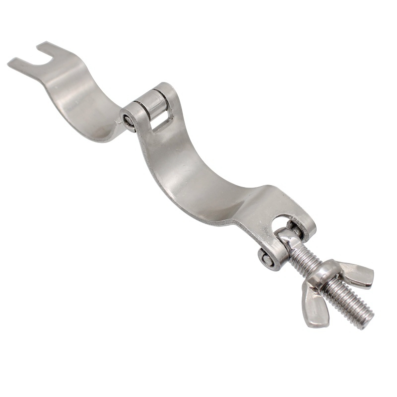 304不锈钢水管单边无尾快拆管卡平板固定管支架管子夹具抱箍圈器