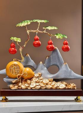 爆款入户玄关五福临门葫芦装饰摆件中式客厅背靠金山摆设轻奢高档