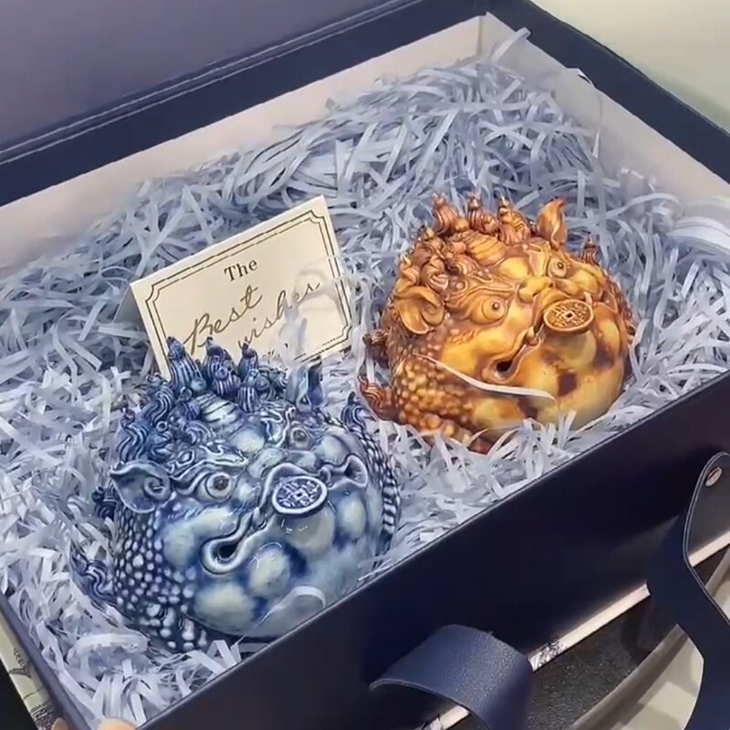 金蟾茶宠香炉景德镇玄关装饰品招财鬼迷日眼国潮创意茶具桌面摆件